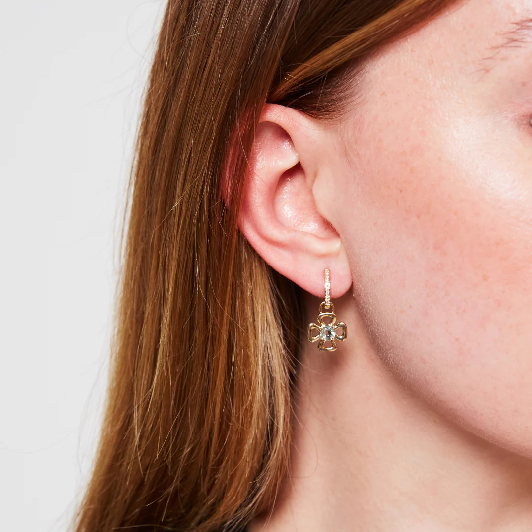 Four Petal Green Amethyst Detachable Drops - Image 2