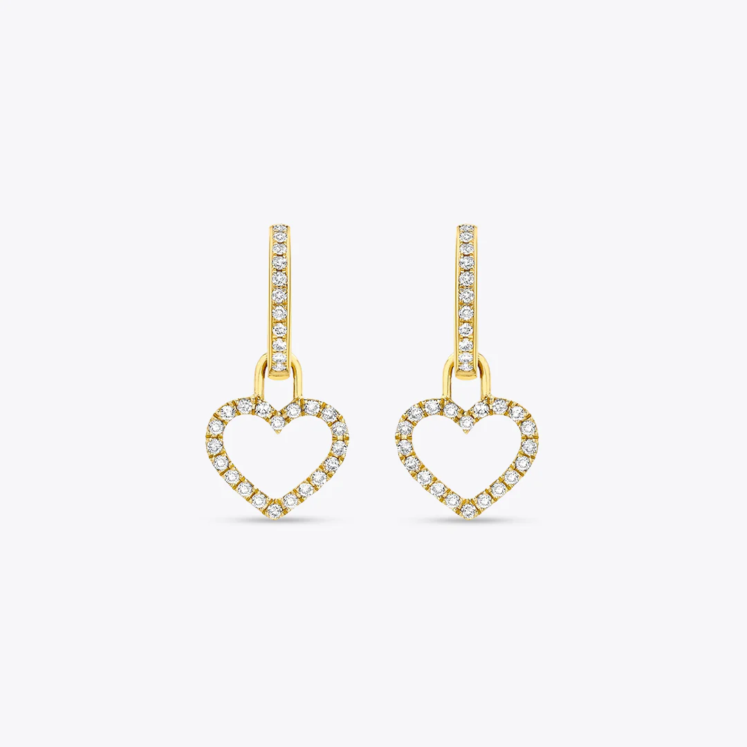 Eden Diamond Heart Detachable Earrings