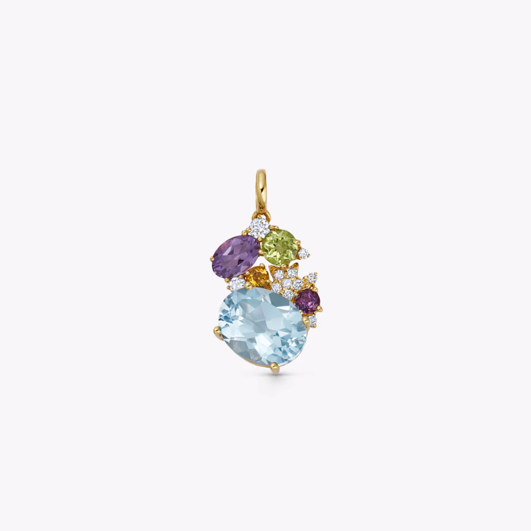 Fireworks Multi Gemstone Cluster Pendant Only