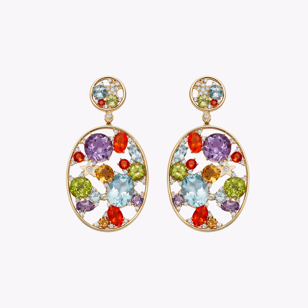 Fireworks Multi Gemstone Confetti Earrings
