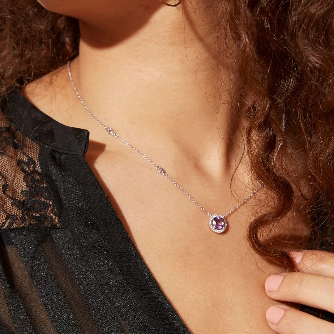 Grace Amethyst and Diamond Necklace - Image 2