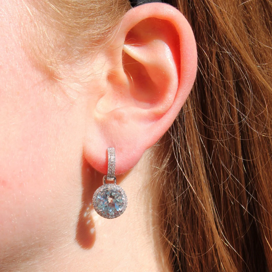 Grace Large Blue Topaz and Diamond Detachable Drops - Image 2