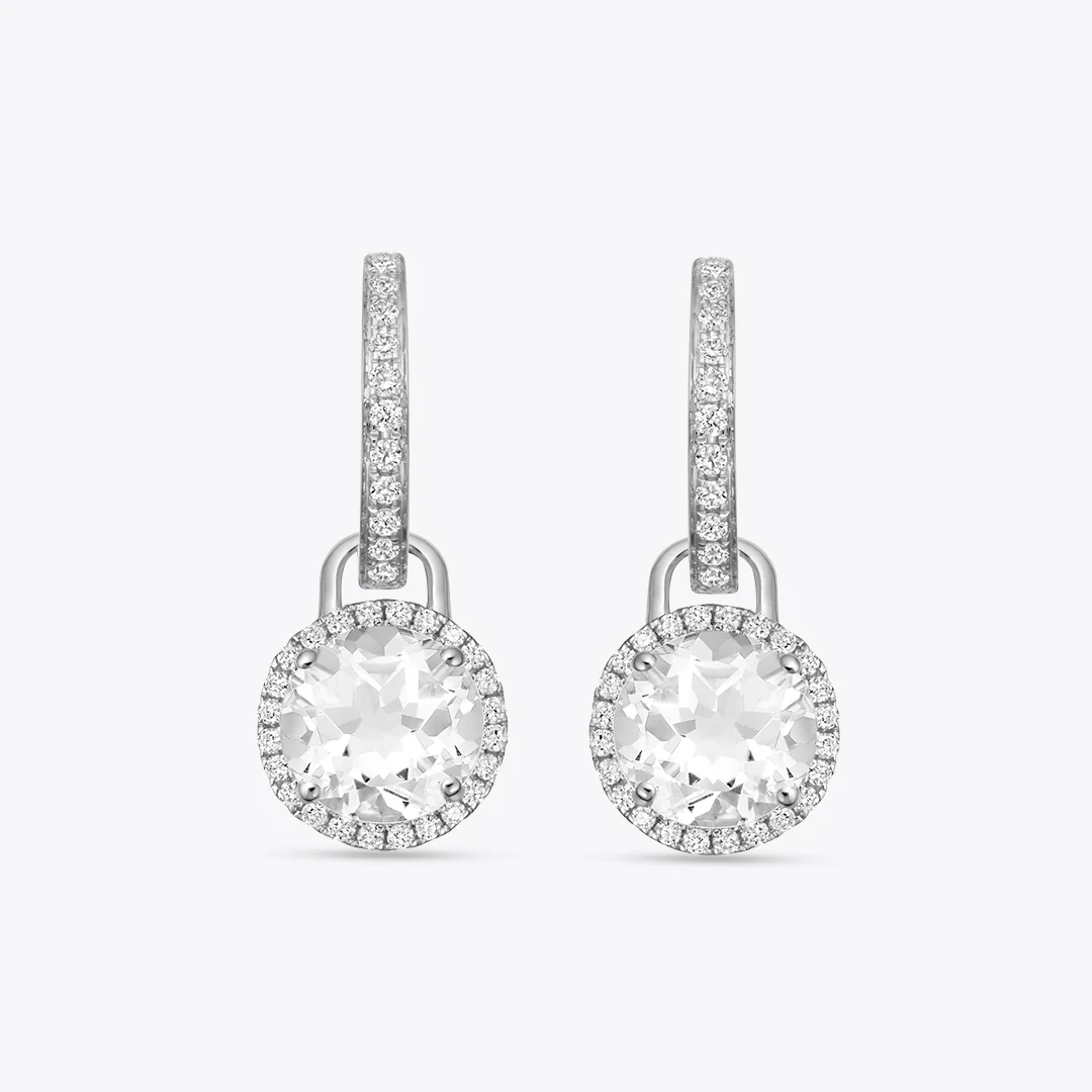 Grace Mini White Topaz and Diamond Detachable Earrings
