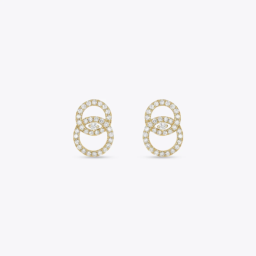 Interlinking Hoop Diamond Stud Earrings