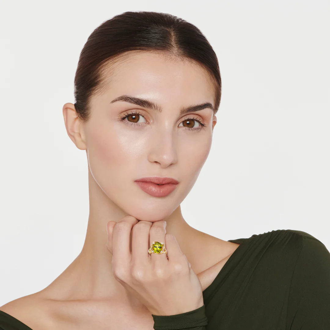 Kiki Classics Peridot and Diamond Cocktail Ring - Image 3