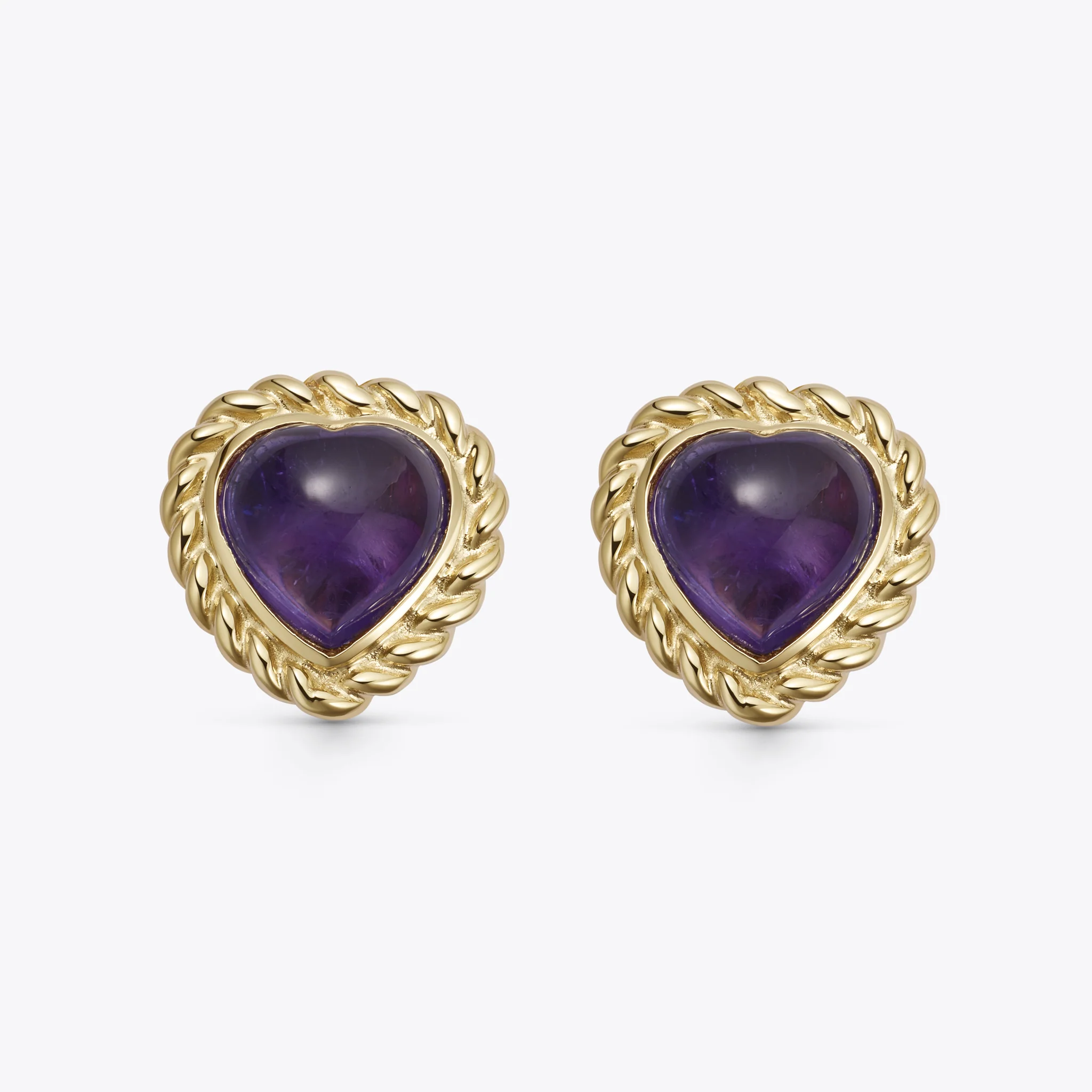 Kiki Retrospective Heart Amethyst Earrings