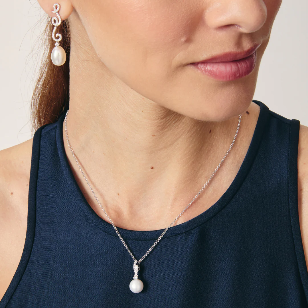 Pearl and Diamond "Cordelia" Pendant Only - Image 2