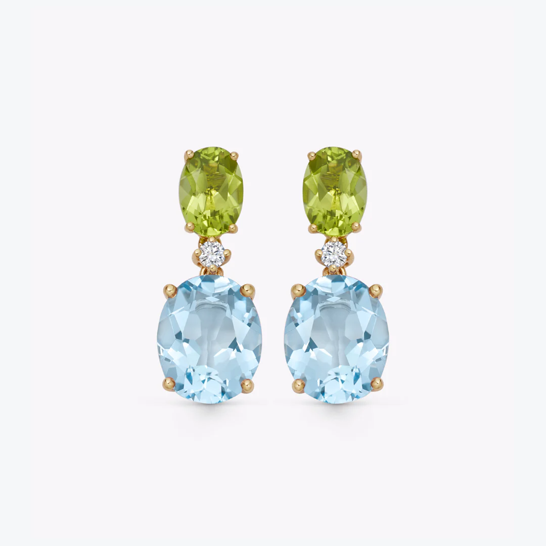 Signatures Blue Topaz and Peridot Earrings