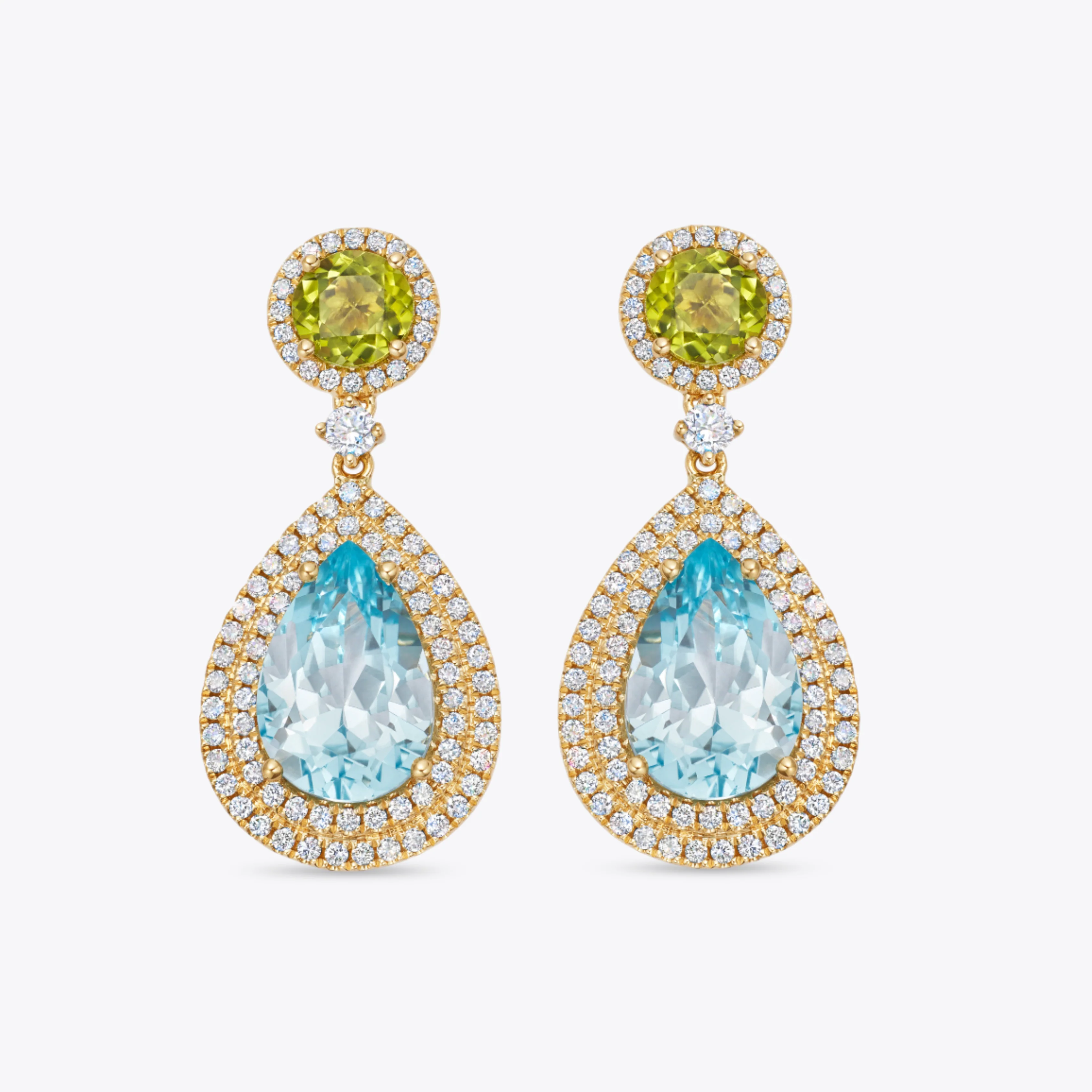 Special Editions Signatures Blue Topaz and Peridot Earrings