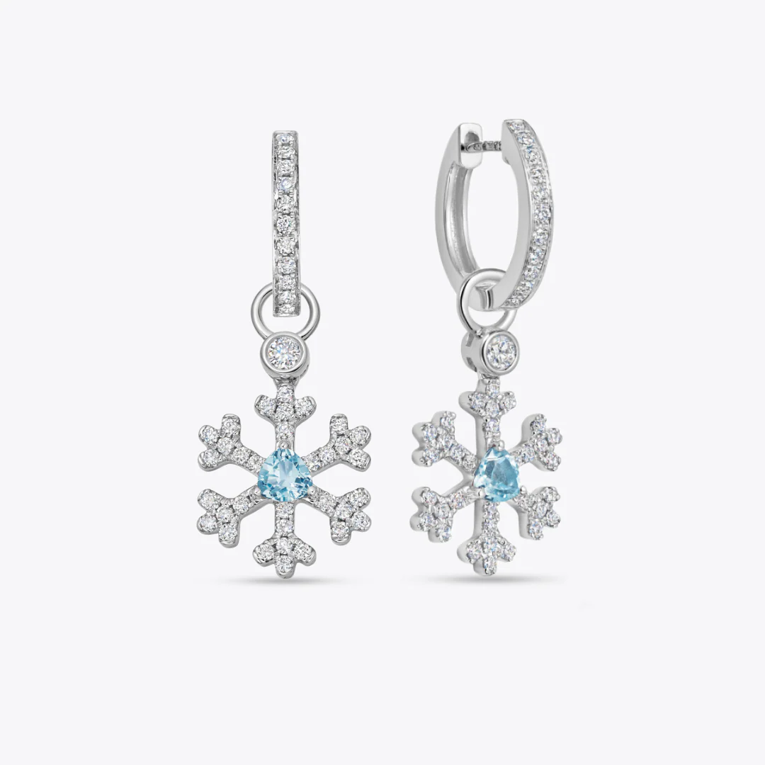 Snowflake Blue Topaz and Diamond Detachable Drops - Image 3