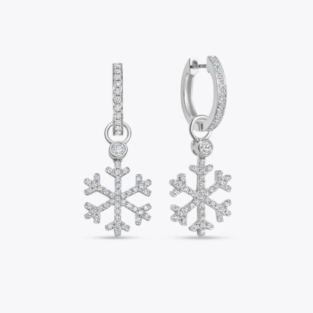 Snowflake Diamond Detachable Earrings - Image 3
