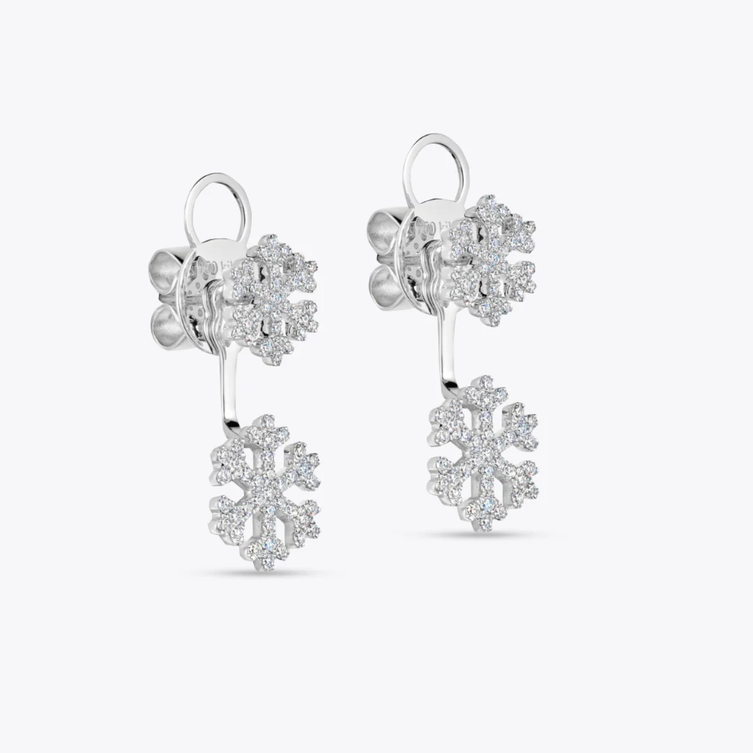 Snowflake Diamond Ear Jackets - Image 2