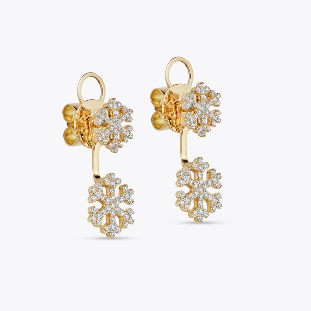 Snowflake Diamond Ear Jackets - Image 3