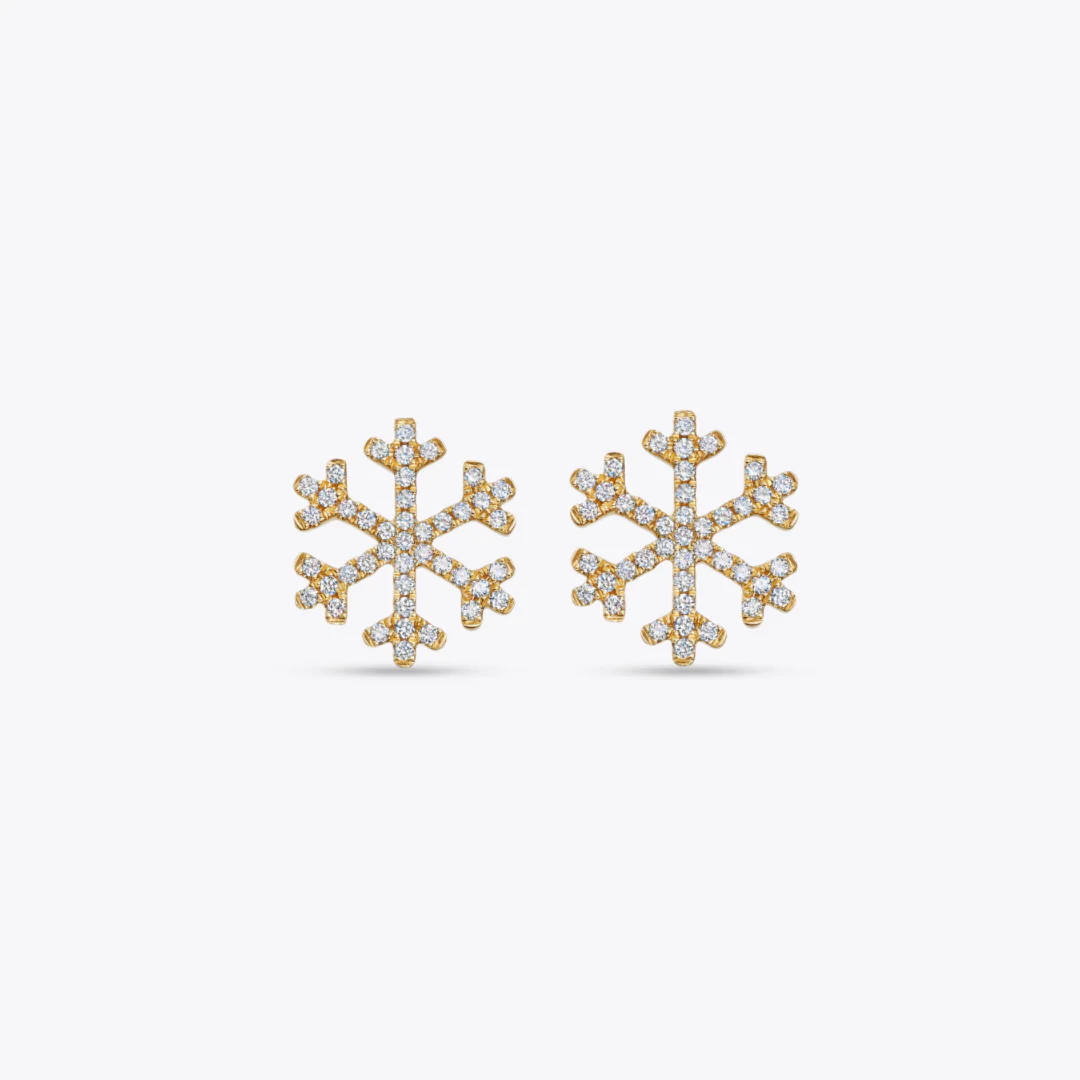 Snowflake Diamond Stud Earrings