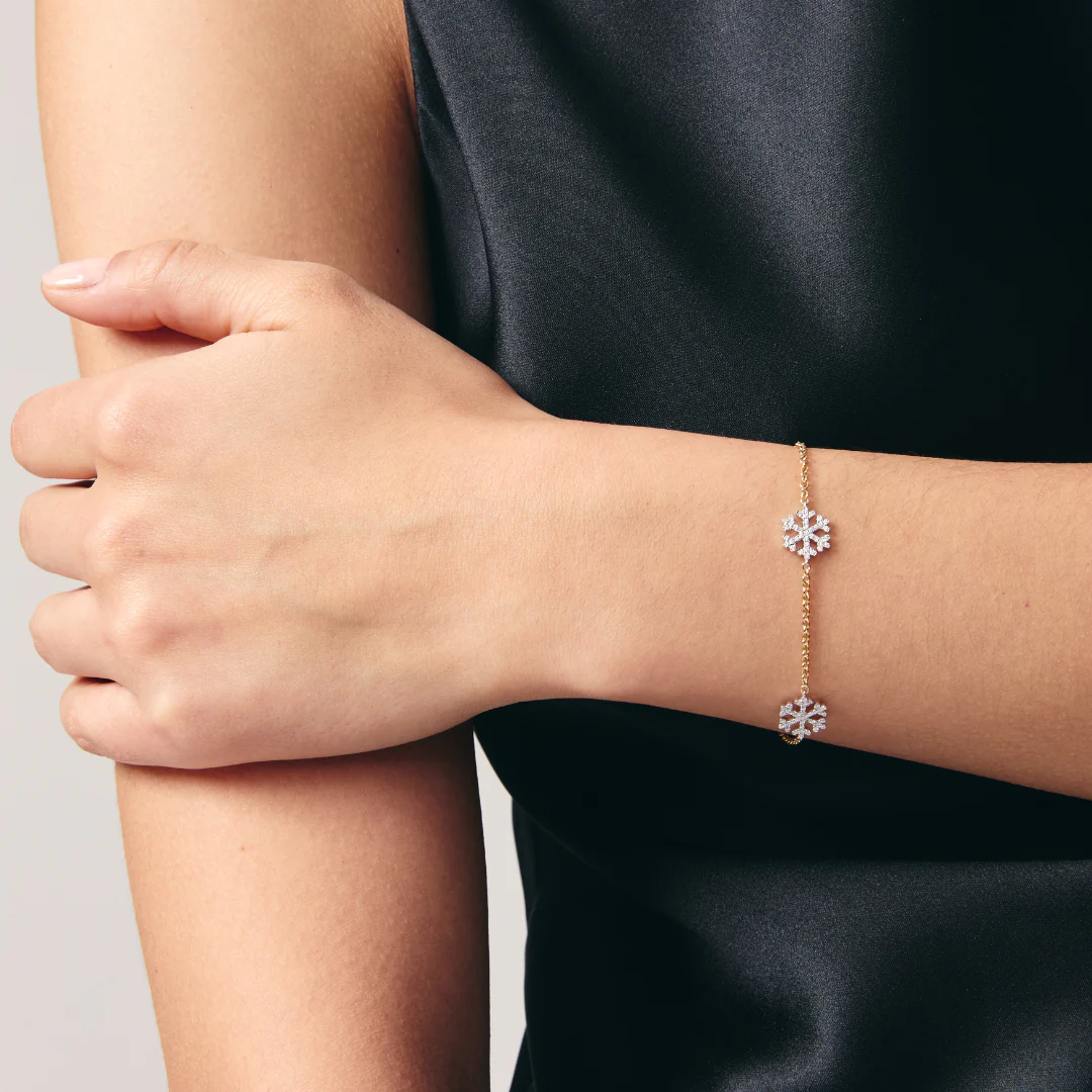 Snowflake Multi Diamond Motif Bracelet - Image 2