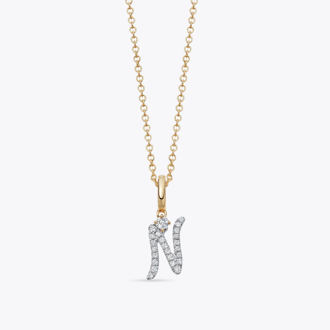 Squiggles "N" Diamond Pendant