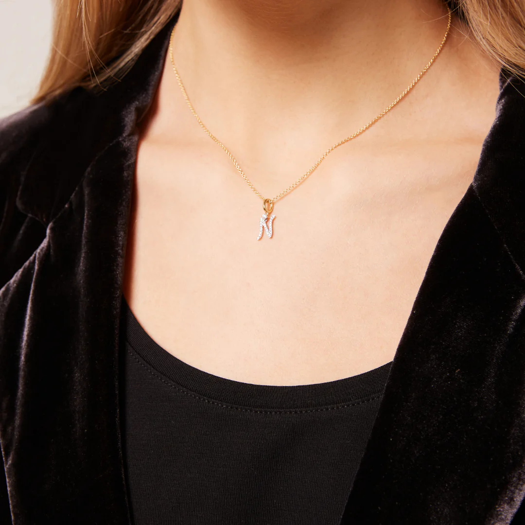Squiggles "N" Diamond Pendant - Image 2