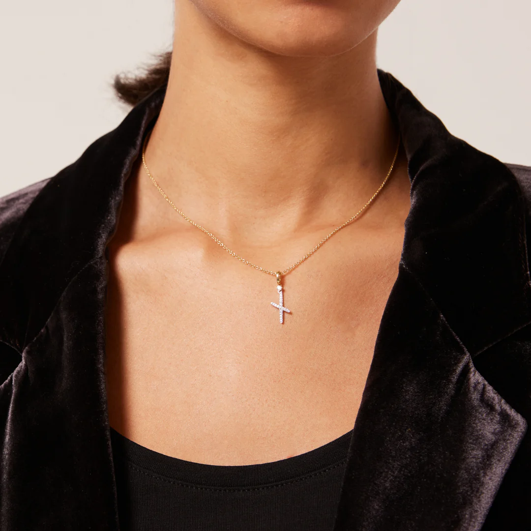 Squiggles "X" Diamond Pendant - Image 2