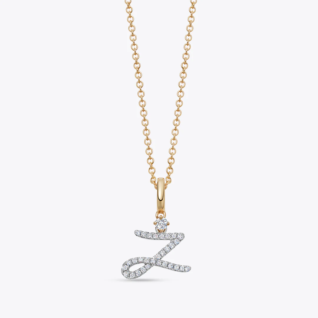 Squiggles "Z" Diamond Pendant