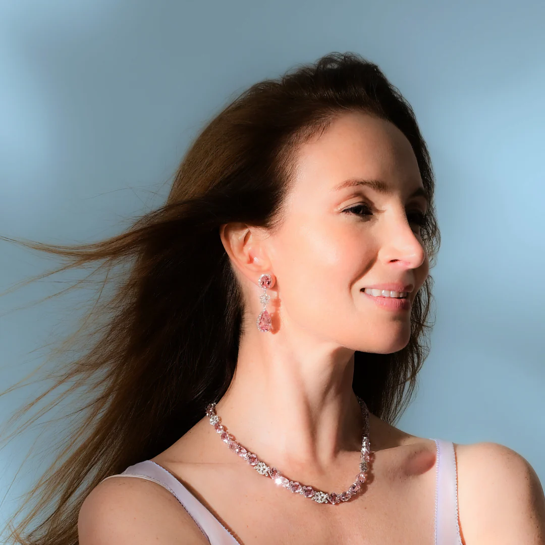 Morganite and Diamond Earrings - Image 3